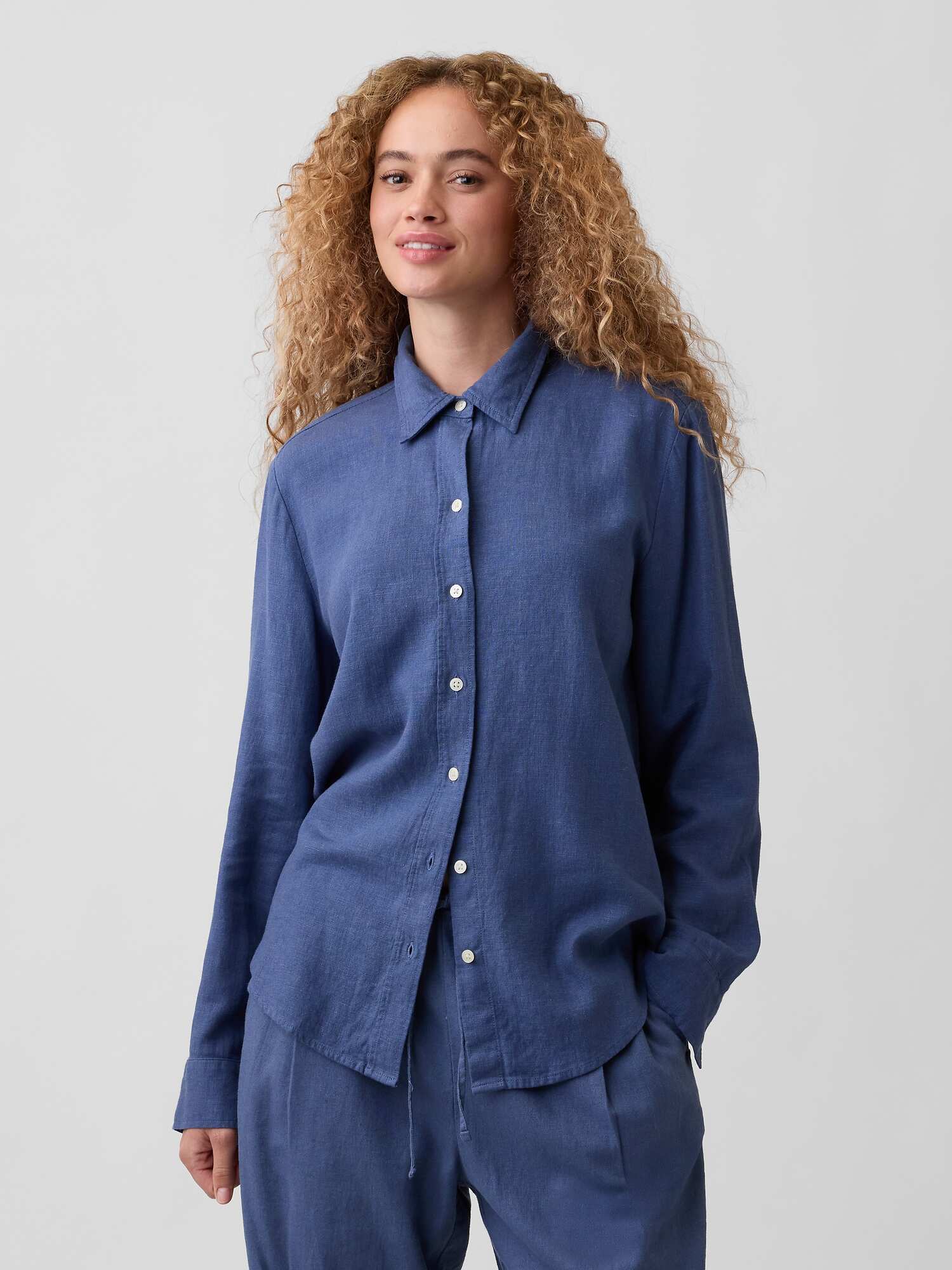 Oversized Linen-Blend Easy Shirt