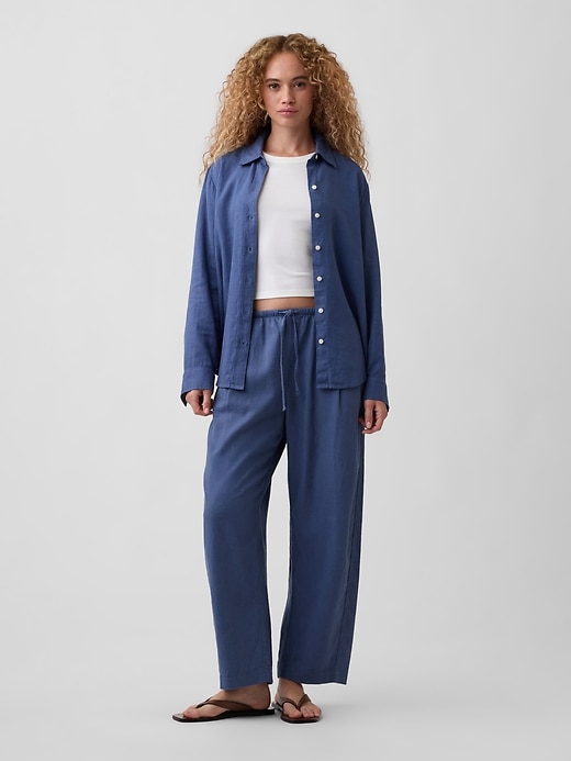 Image number 1 showing, Mid Rise Pull-On Barrel Pants