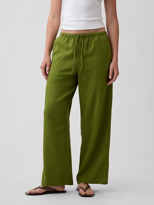 Image number 2 showing, Relaxed Linen-Blend Wide-Leg Pants