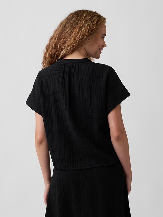 Image number 2 showing, Relaxed Button-Up Gauze Top