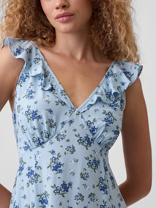 Image number 3 showing, Ruffle V-Neck Maxi Dress