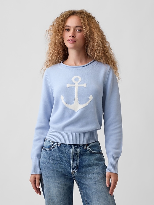 Image number 1 showing, Rollneck Intarsia Sweater