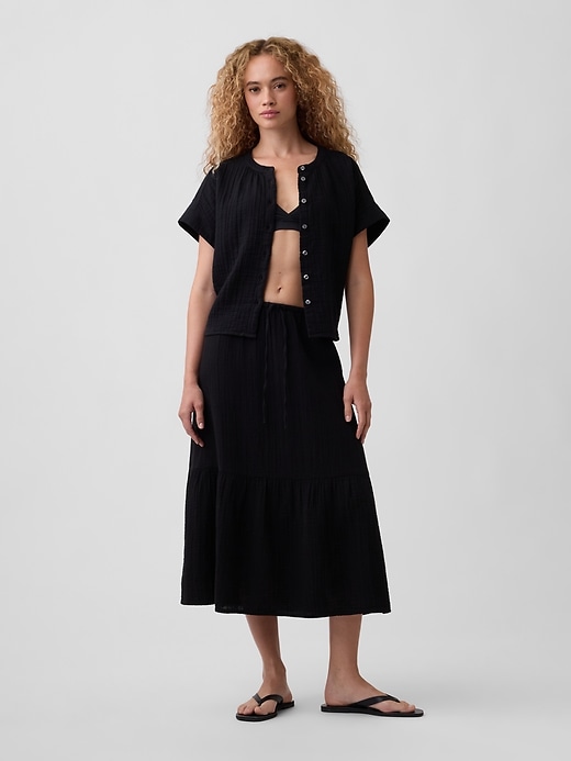Pull-On Gauze Midi Skirt | Gap Factory