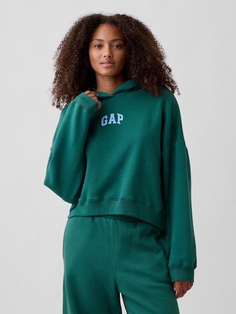 Relaxed Gap Mini-Logo Cropped Hoodie