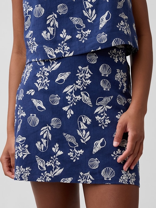 Image number 4 showing, Linen-Blend Pull-On Mini Skirt