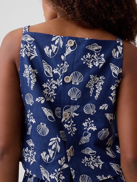 Image number 4 showing, Linen-Blend Apron Top