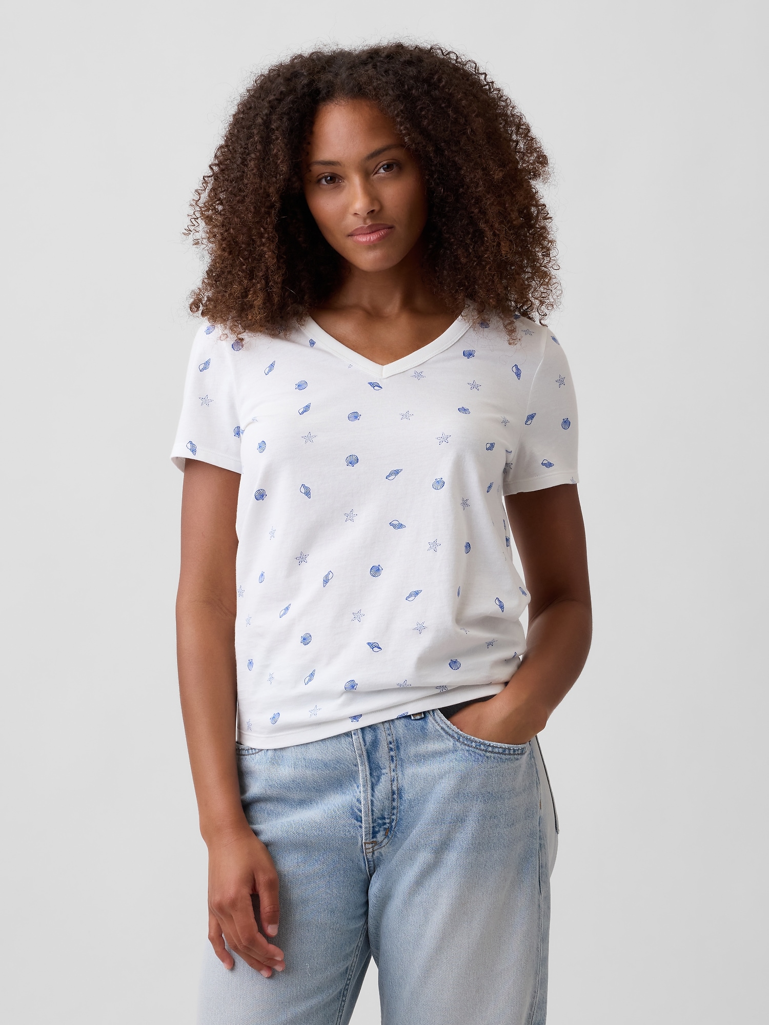 Favorite Print V-Neck T-Shirt