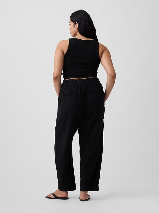 Image number 6 showing, High Rise Linen-Blend Barrel Pants