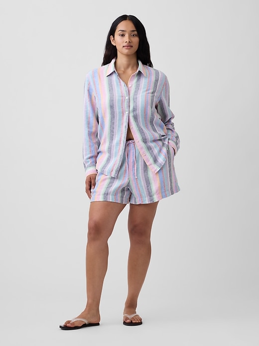 Image number 5 showing, 4" Pull-On Linen-Blend Shorts