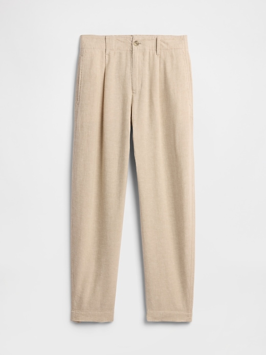 Image number 7 showing, High Rise Linen-Blend Barrel Pants