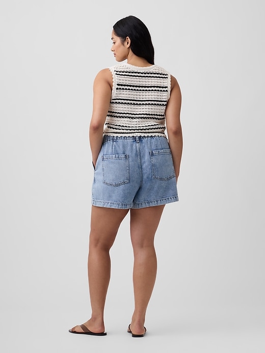 Image number 6 showing, 4" High Rise Soft Denim Utility Shorts