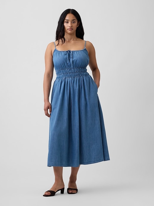 Image number 4 showing, Smocked Tie-Front Midi Dress