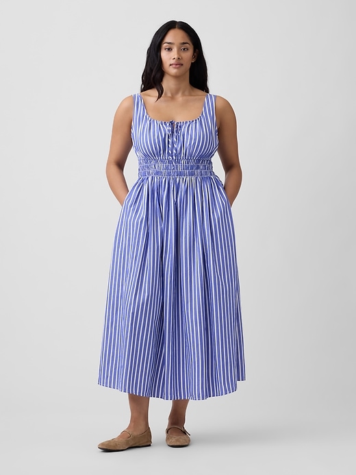 Image number 4 showing, Smocked Tie-Front Midi Dress
