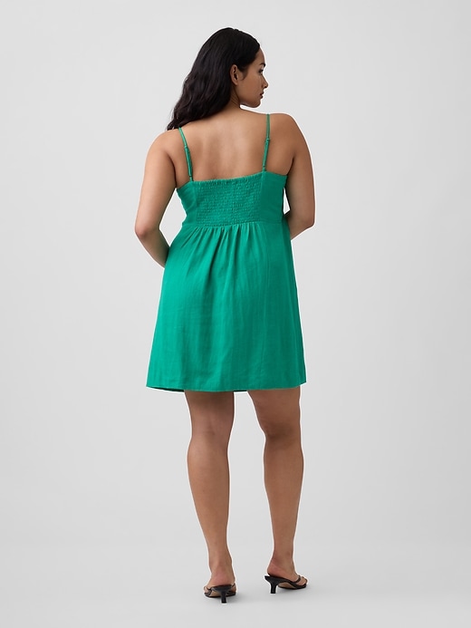 Image number 5 showing, Linen-Blend Squareneck Mini Dress