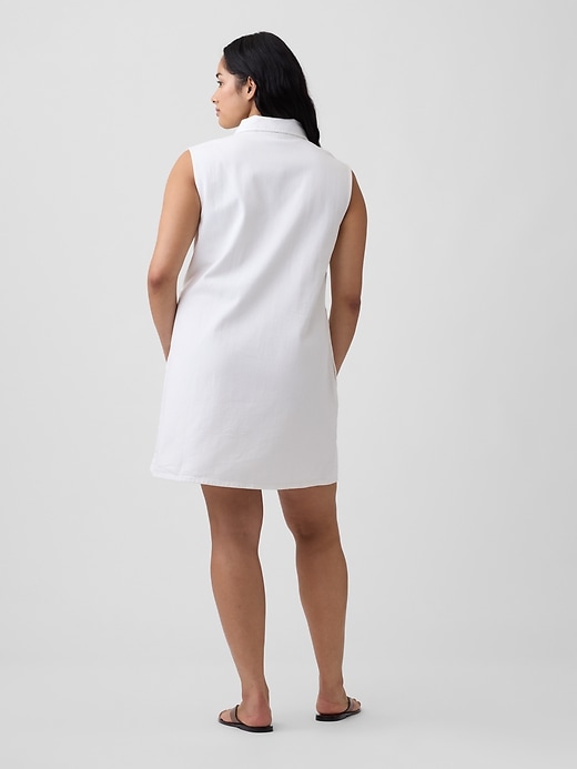 white sleeveless denim dress White Denim Dress - Bodycon Midi Dress - Sleeveless Midi Dress