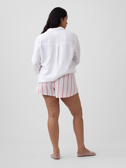 Image number 6 showing, 4" High Rise Relaxed Pull-On Gauze Shorts