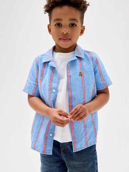 Image number 4 showing, babyGap Brannan Bear Linen-Blend Vacay Shirt