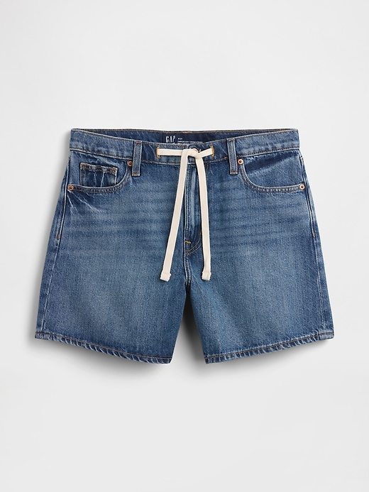 Image number 1 showing, SuperSoft Drawstring Denim Midi Shorts