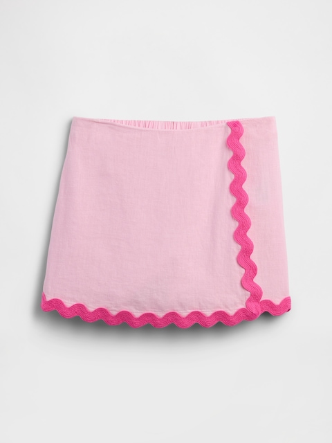 Kids Pull-On Linen-Blend Skort