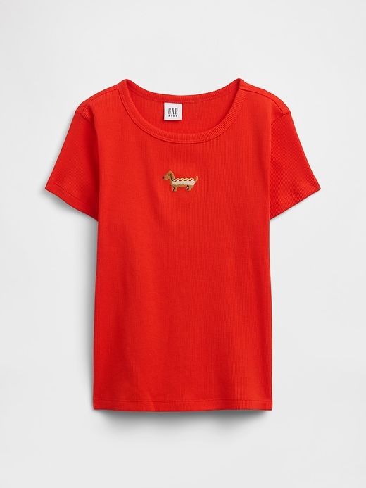 Image number 1 showing, Kids Ribbed Crewneck T-Shirt