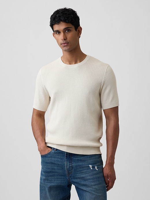 Image number 1 showing, Ribbed Crewneck Sweater T-Shirt