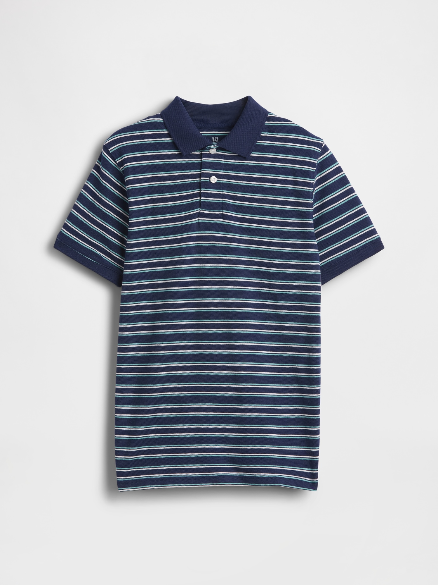 Kids Stripe Pique Polo Shirt