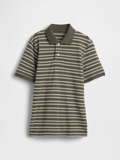 Kids Stripe Pique Polo Shirt