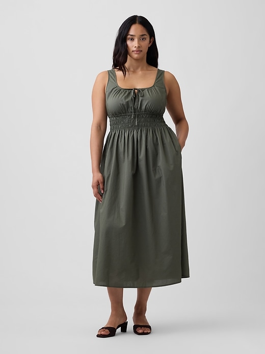 Image number 4 showing, Smocked Tie-Front Midi Dress