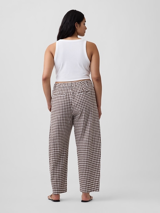 Image number 6 showing, High Rise Linen-Blend Barrel Pants