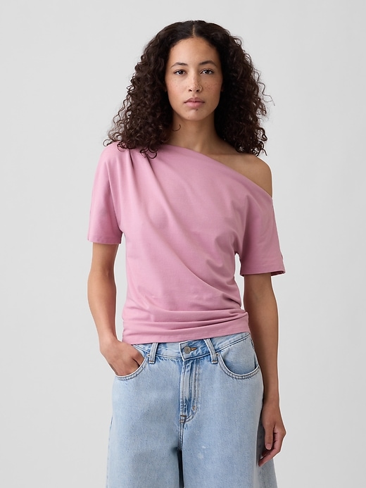 Image number 1 showing, Stretch Jersey One-Shoulder Top