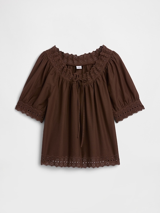 Relaxed Embroidered Tie-Front Top | Gap Factory