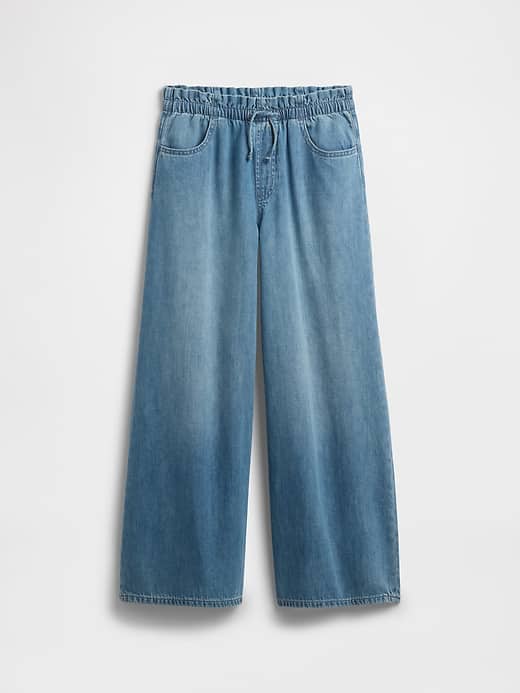 Kids Mid Rise SuperLight Pull-On Baggy Jeans | Gap Factory