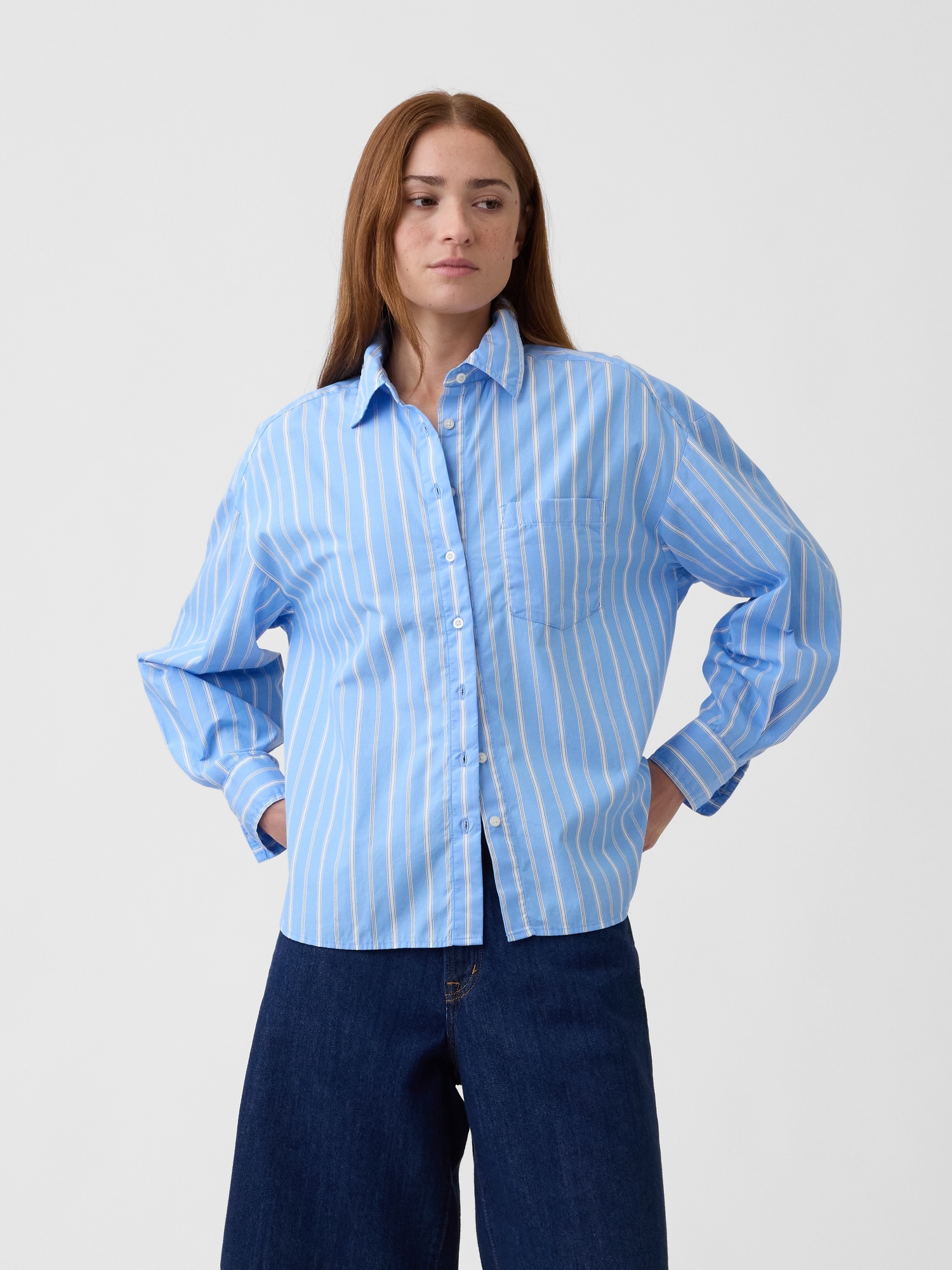 Oversized Shirt in Poplin