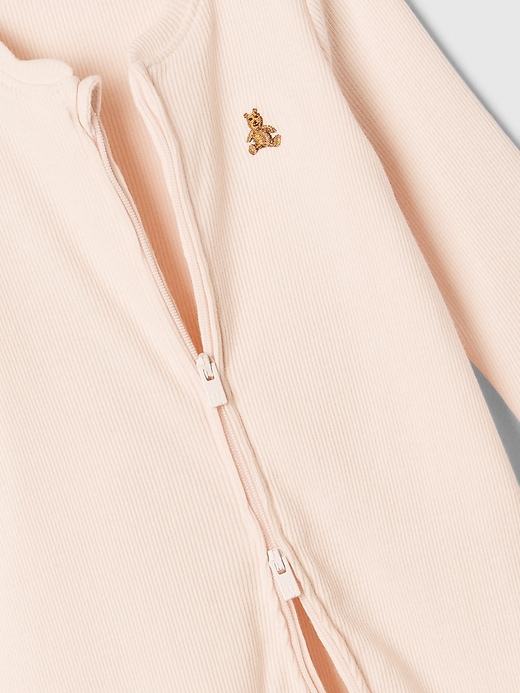 Image number 2 showing, Baby Ribbed Two-Way Zip One-Piece