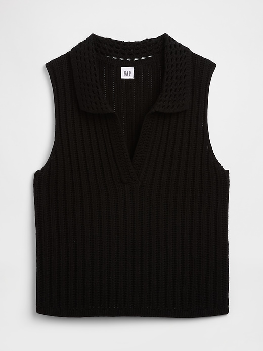 Image number 5 showing, Sleeveless Crochet Collared Top