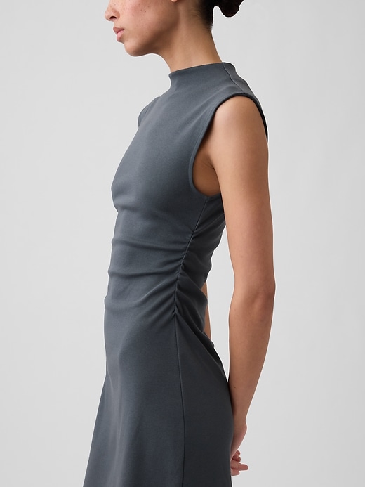 ruched ribbed mini dress Ruched Ribbed Knit Cutout Mini Dress