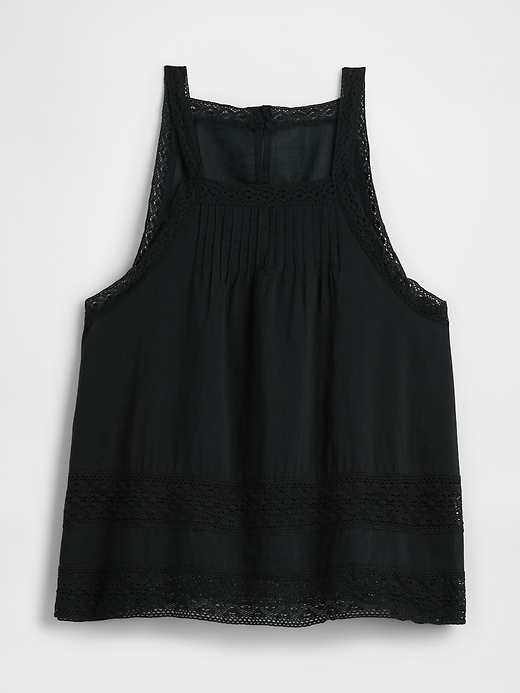 Image number 5 showing, Relaxed Lace-Trim High-Neck Top