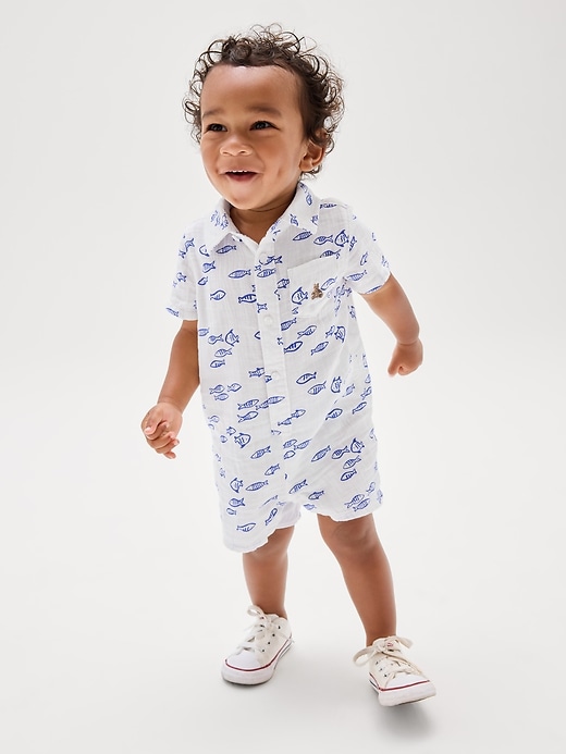Image number 4 showing, Baby Brannan Bear Print Romper