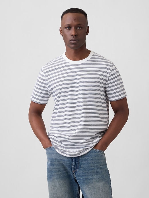 Image number 1 showing, Everyday Soft Stripe Crewneck T-Shirt