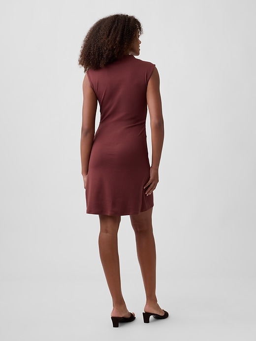 Image number 2 showing, Modern Ribbed Ruched Mini Dress
