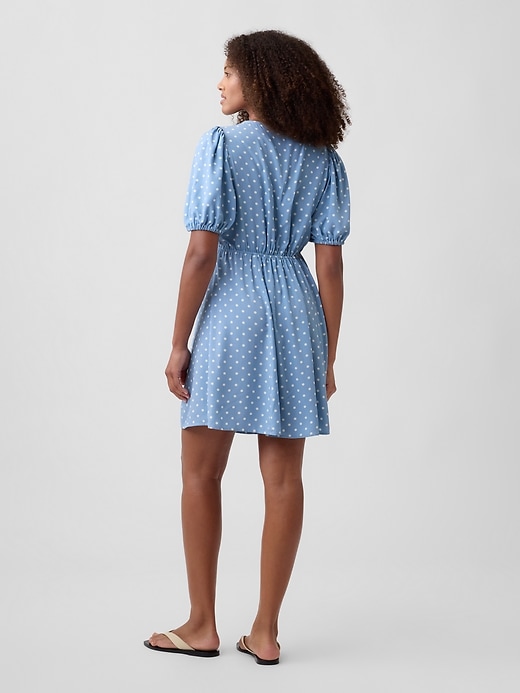 Image number 2 showing, Puff Sleeve V-Neck Mini Dress
