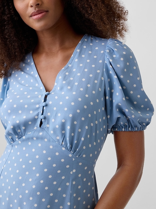Image number 3 showing, Puff Sleeve V-Neck Mini Dress