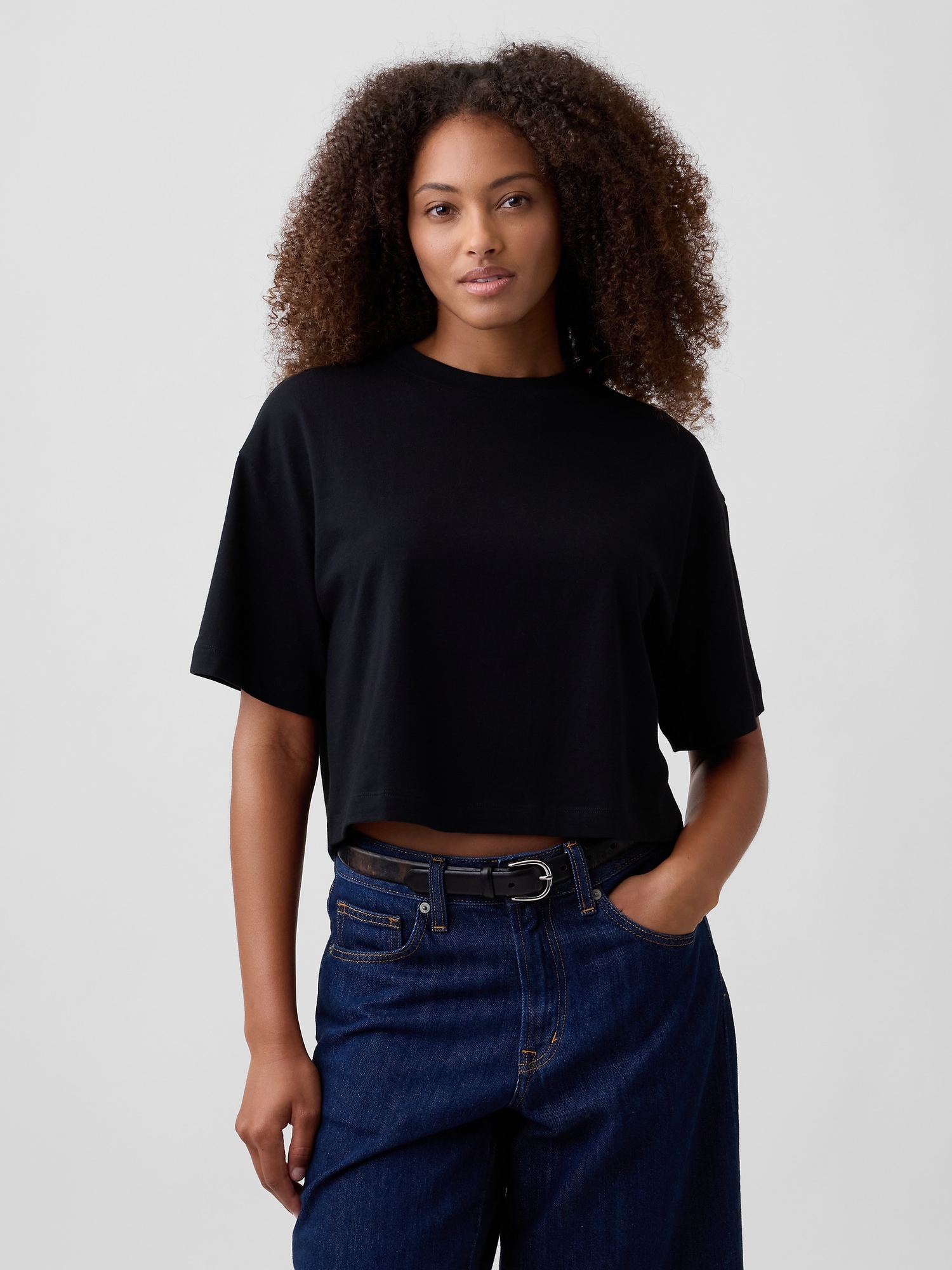 Relaxed Cropped Crewneck T-Shirt