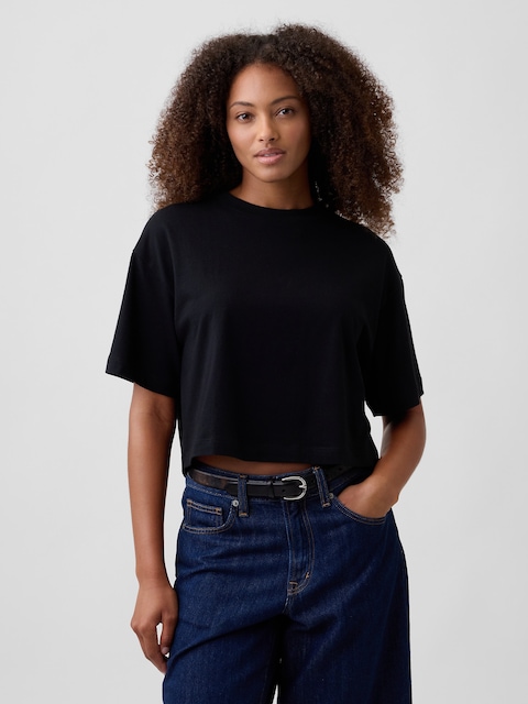 Relaxed Cropped Crewneck T-Shirt