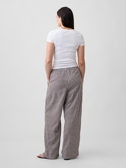 Image number 6 showing, Mid Rise Pull-On Wide-Leg Linen-Blend Pants