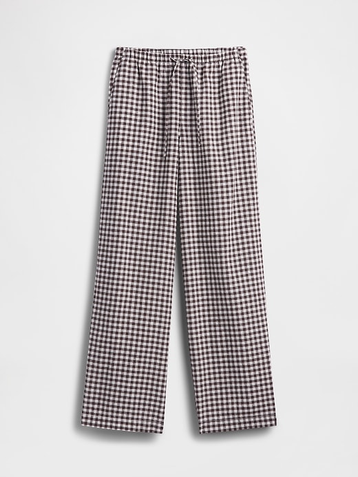 Image number 7 showing, Mid Rise Pull-On Wide-Leg Linen-Blend Pants