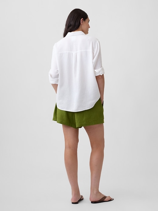 Image number 6 showing, 4" Pull-On Linen-Blend Shorts