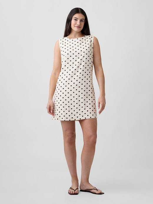 Image number 4 showing, Linen-Blend Apron Mini Dress