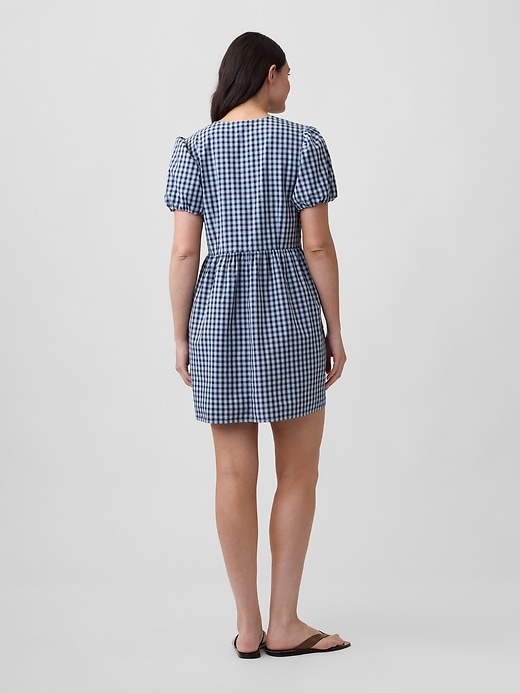 Image number 5 showing, Puff Sleeve Tie-Front Mini Dress