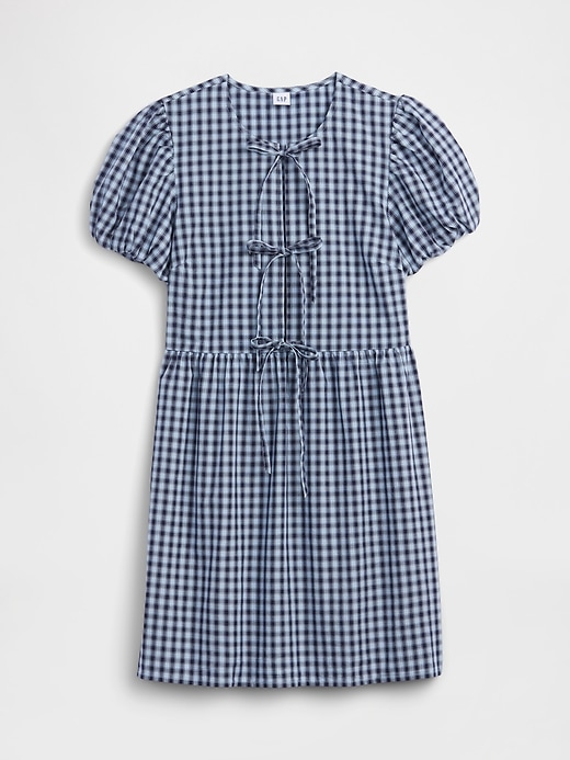 Image number 6 showing, Puff Sleeve Tie-Front Mini Dress